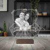 Kirppi 3d Lamba Metal Saatli Sevgiliye Hediye Kalp El Tsarım Kişiye Özel Fotoğraflı Masa Gece Lambası Saat
