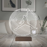 Kirppi 3d Lamba Metal Saatli Basketbol Top Nba Basketçi Hediye Kişiye Özel Masa Gece Lambası Saat