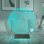 Kirppi 3d Lamba Metal Saatli Basketbol Top Nba Basketçi Hediye Kişiye Özel Masa Gece Lambası Saat