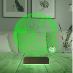 Kirppi 3d Lamba Metal Saatli Basketbol Top Nba Basketçi Hediye Kişiye Özel Masa Gece Lambası Saat
