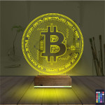 Kirppi 3d Lamba Crypto Bitcoin Btc Masa Gece Lambası
