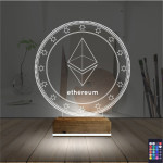 Kirppi 3d Lamba Crypto Ethereum Coin Masa Gece Lambası