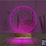 Kirppi 3d Lamba Crypto Ethereum Coin Masa Gece Lambası