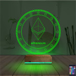 Kirppi 3d Lamba Crypto Ethereum Coin Masa Gece Lambası