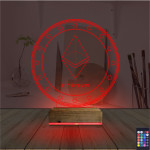 Kirppi 3d Lamba Crypto Ethereum Coin Masa Gece Lambası