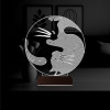 Kirppi 3d Lamba Kedi Ying Yang Denge Masa Gece Lambası