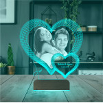 Kirppi 3d Lamba Kişiye Özel Fotoğraflı Kalp Sevgiliye Hediye Masa Gece Lambası