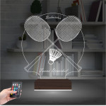 Kirppi 3d Lamba Badminton Bedminton Kişiye Özel Masa Gece Lambası KRPP3DK319
