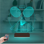Kirppi 3d Lamba Badminton Bedminton Kişiye Özel Masa Gece Lambası KRPP3DK319