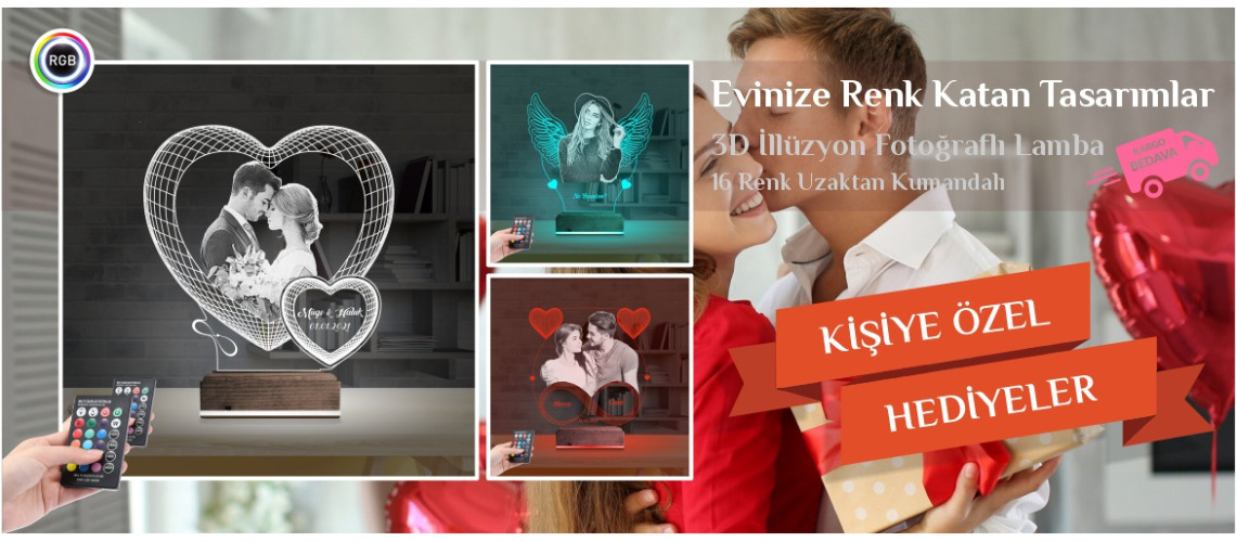 Kirppi 3d Fotoğraflı Lamba
